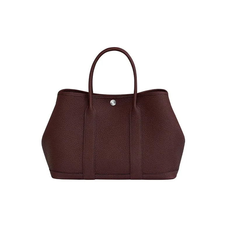 HERMES Garden Party Canvas With Leather Garden Bag Handbag Women's 0G Rouge Sellier Saddle Red