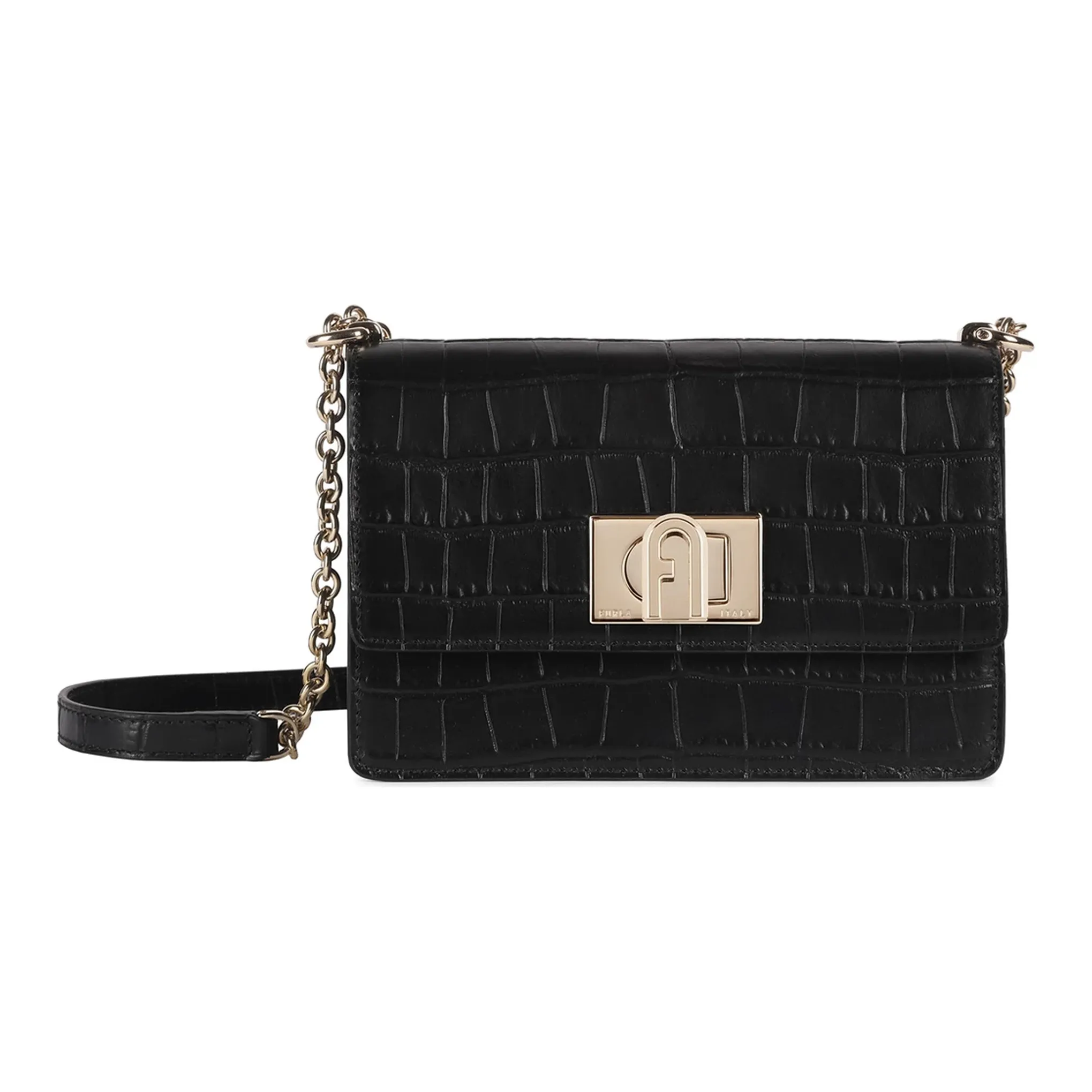 Furla 1927 Collection Кожа Сумка через плечо Мини Женская Черная