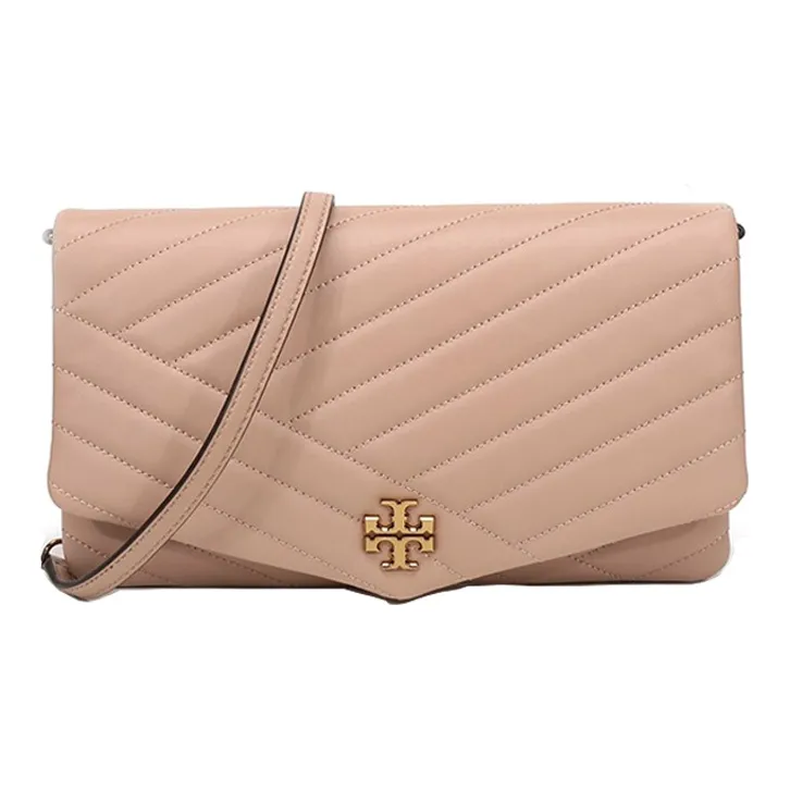 TORY BURCH Kira Sheepskin Clutch Handbag, Shoulder Bag Women's Flesh Pink