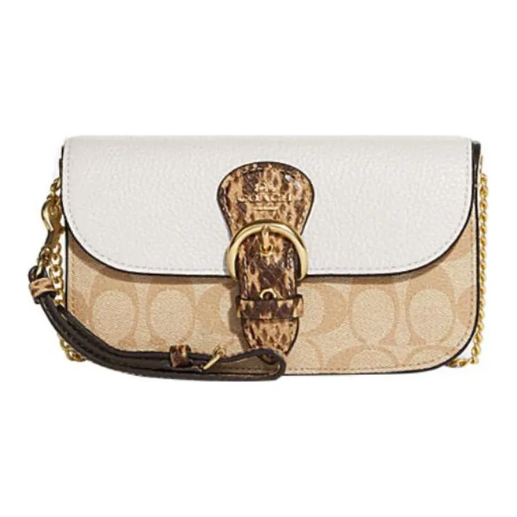 COACH Kleo Leather Handheld Crossbody Bag Shoulder Bag Women's Classic Ivory & Monogram