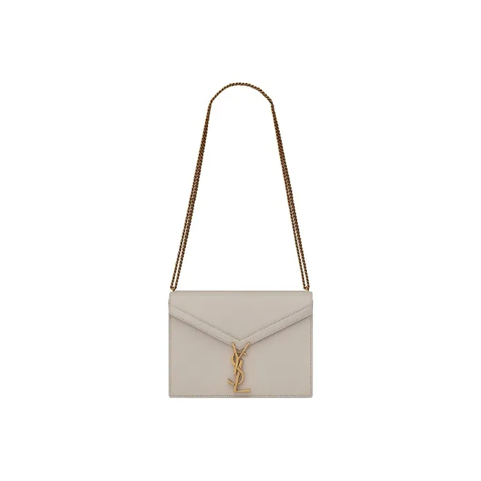 SAINT LAURENT CASSANDRA Smooth Leather Crossbody Bag Shoulder Bag Women's White