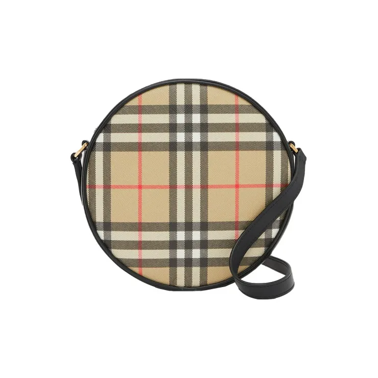 Burberry Louise Cow Leather Round Cake Bag Shoulder Bag Crossbody Bag Mini Women's Archive Beige/Black