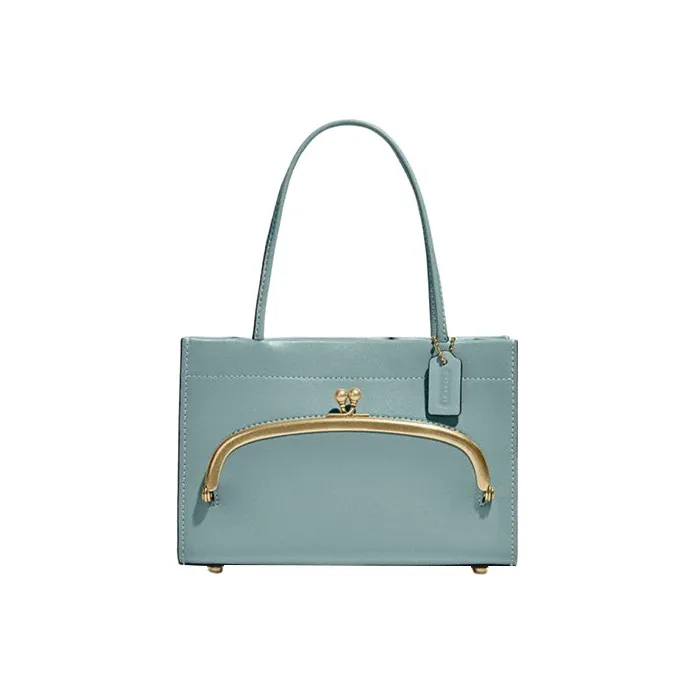 COACH Cashin Кожа Тоут Сумка Сумка для покупок Сумка Маленькая Женская Зеленая