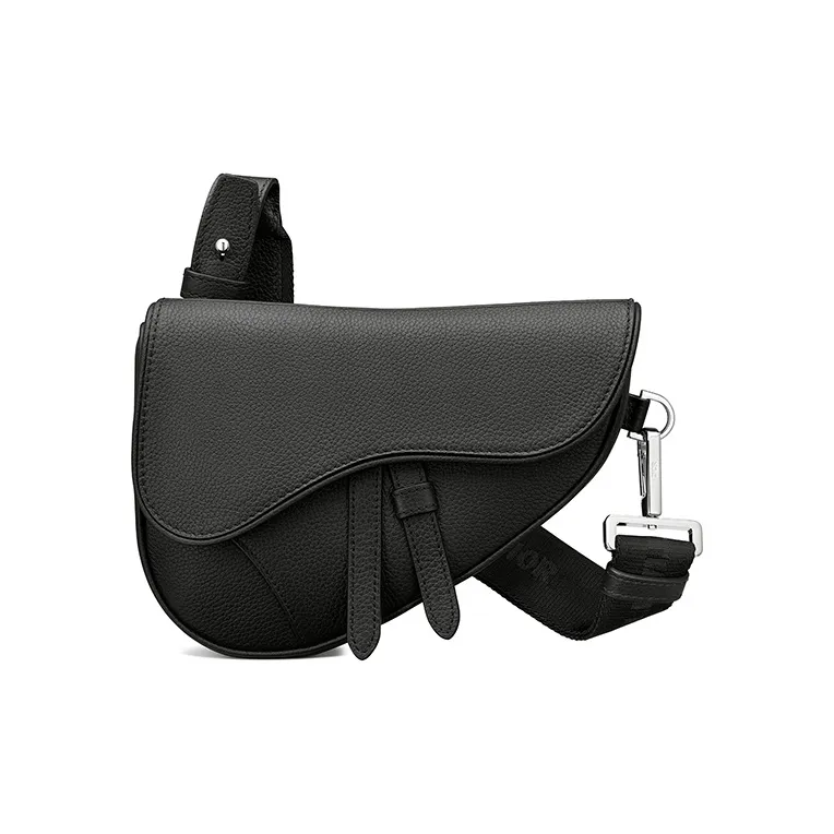 DIOR Saddle Calfskin Saddle Bag Handbag, Shoulder Bag, Crossbody Bag Mini Men's Black