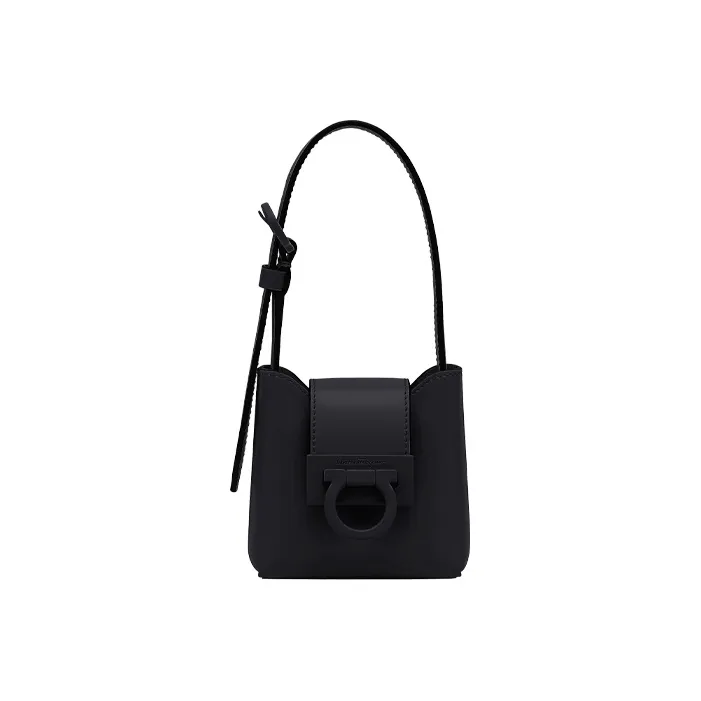FERRAGAMO Trifolio Cow Leather Crossbody Bag, Shoulder Bag Mini Women's Black