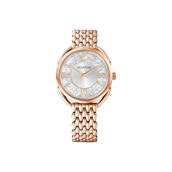 Swarovski Кварцевый Movement Женские Crystalline Glam Часы 35 мм Серебряные