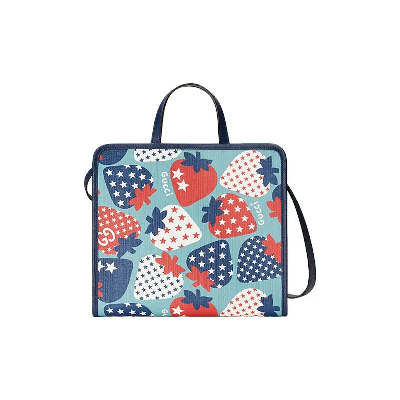 GUCCI Canvas With Leather Tote Bag, Shopping Bag, Shoulder Bag, Crossbody Bag, Handbag, Kids' Bag Kids'