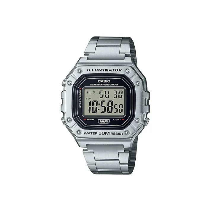 CASIO DIGITAL Collection Кварцевый механизм блок нержавеющая сталь ремешок мужские часы серебристый циферблат