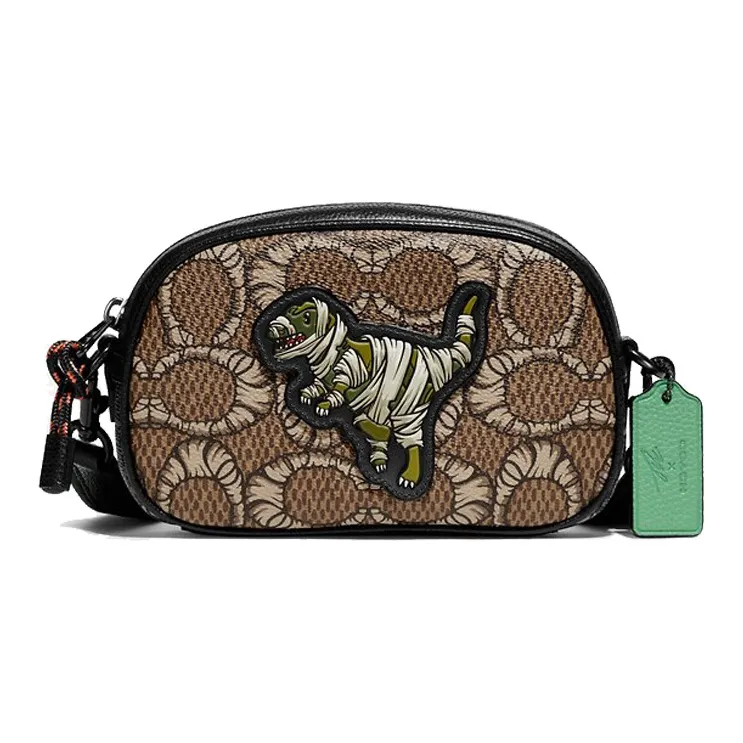 COACH MBJ Collaboration Camera Leather Camera Bag, Crossbody Bag Trumpets Unisex Khaki