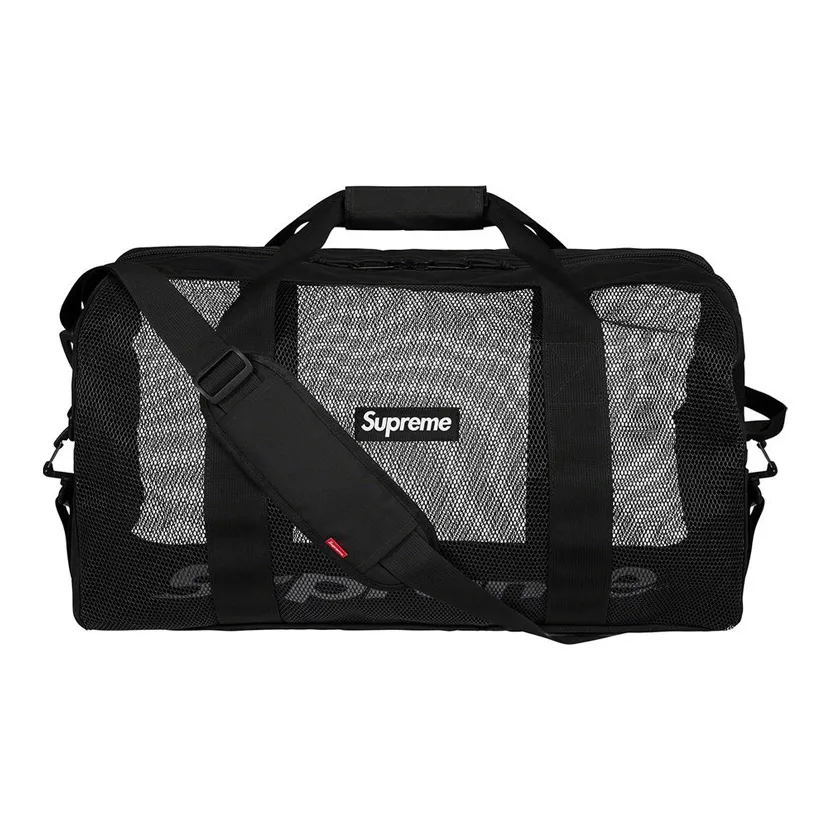 Supreme Mesh Gym Bag Regular Unisex Black Supreme Сетка Спортивная Сумка Стандартная Унисекс Черная