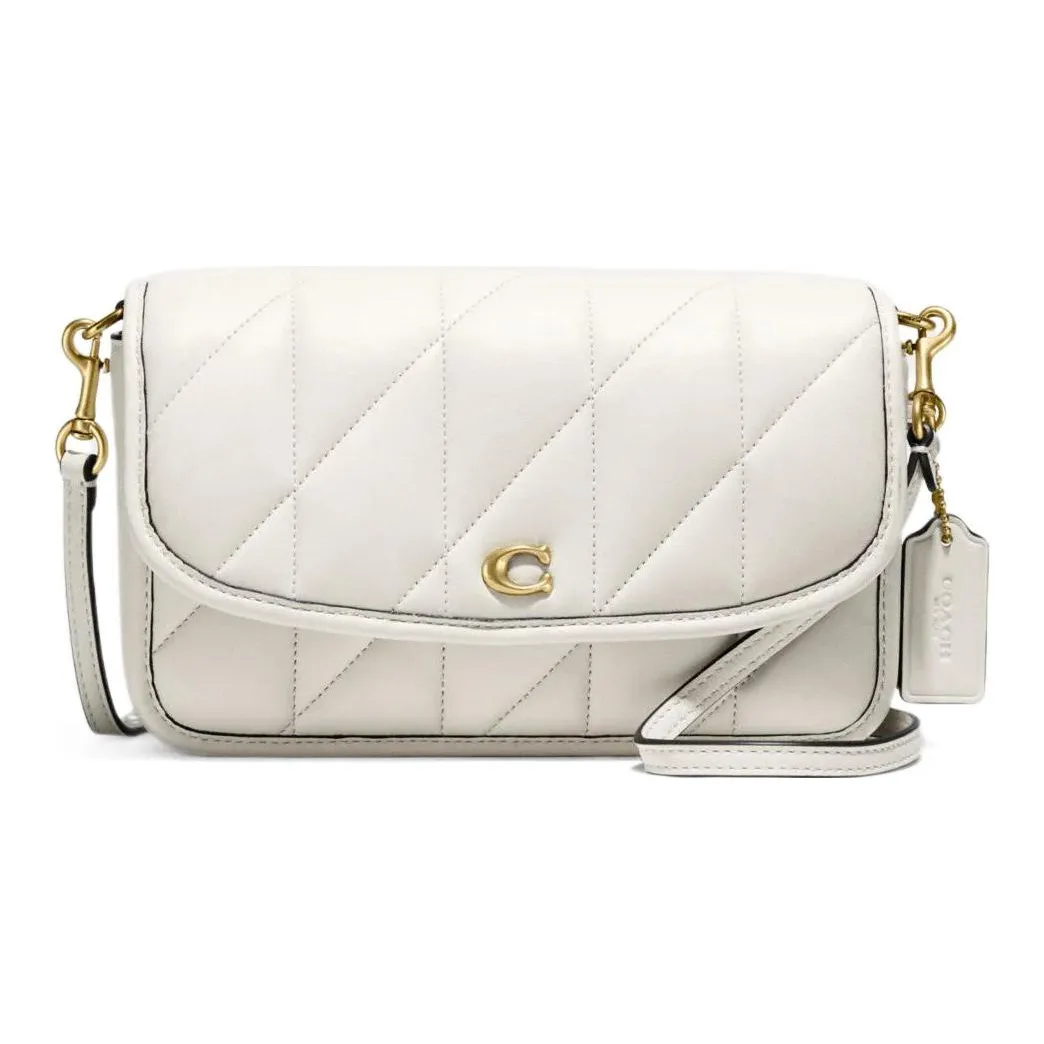 COACH Hayden Nappa Soft Leather Shoulder Bag, Crossbody Bag Trumpets Women's Chalk White