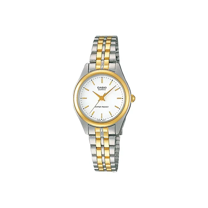 CASIO Standard Series Кварцевый механизм нержавеющая сталь ремешок женские часы белый циферблат LTP 1129G 7A