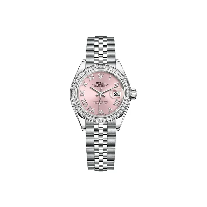 ROLEX Women's Apparel Log Series Automatic Mechanical Movement Women's Watch 28mm Pink Watch Dial