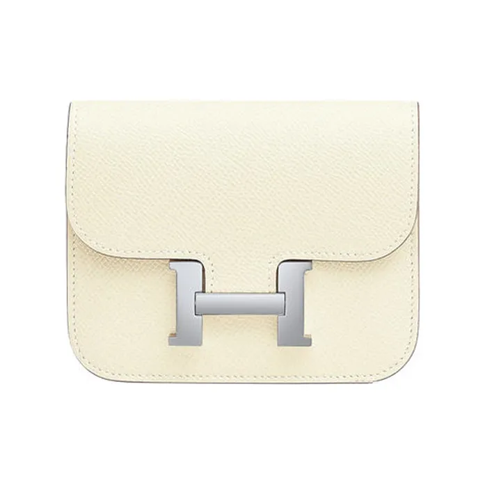 HERMES Epsom Leather Handheld Shoulder Bag, Crossbody Bag, Wallet Fanny Pack Women's I2 Nata Cream White