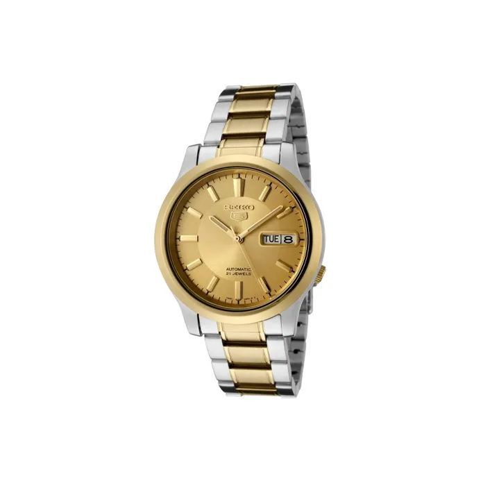 SEIKO Mechanical Movement Stainless Steel Strap Watch Men's Watch Gold Dial SNK792K1
