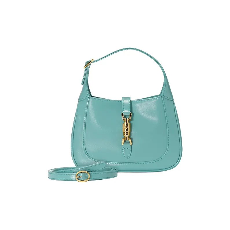 GUCCI Jackie 1961 Leather Crescent Shoulder Bag Shoulder Bag, Crossbody Bag Mini Women's Peacock Blue