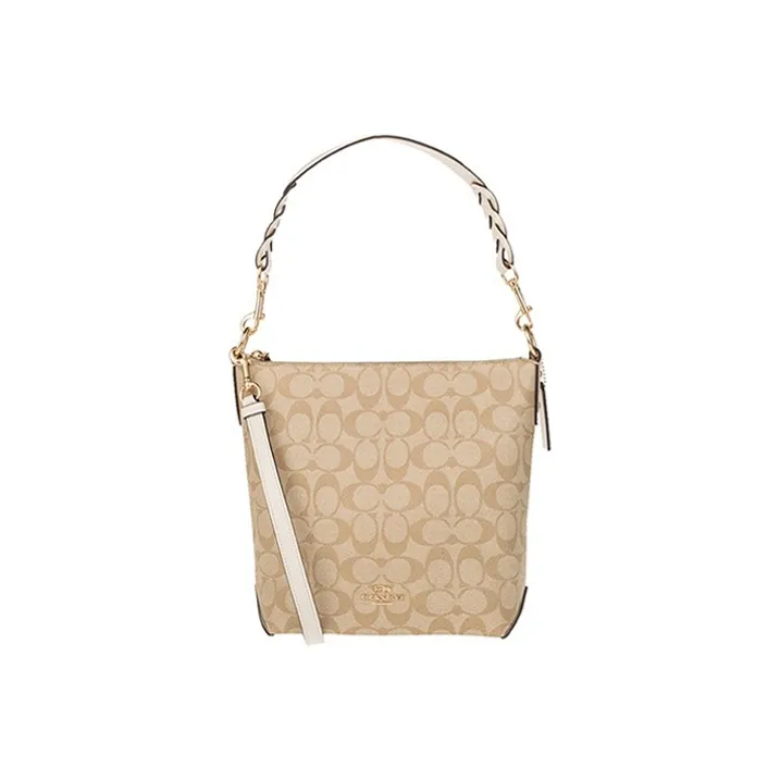 COACH PVC Bucket Bag, Crossbody Bag, Shoulder Bag Women's Beige Khaki