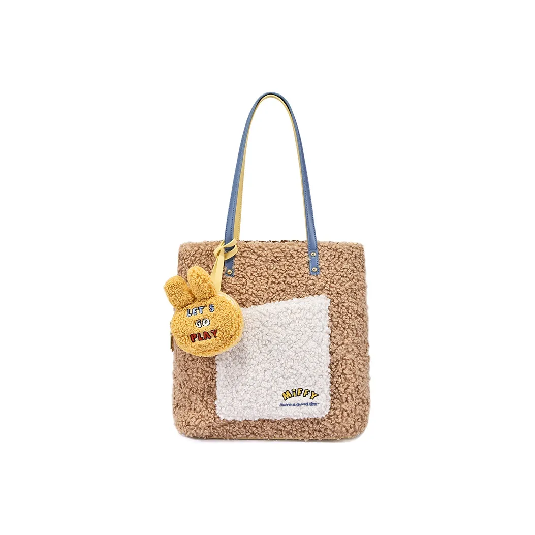 Miffy Lambswool Tote Bag Women's Khaki/Ecru