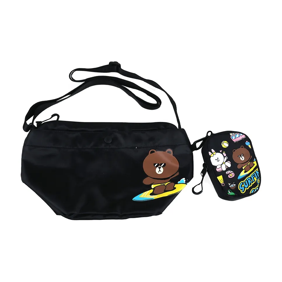 LiNing LINE FRIENDS Collaboration Polyester Crossbody Bag Regular Unisex Black