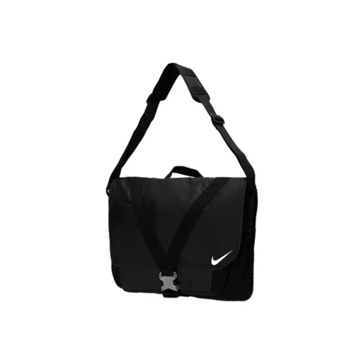 Nike Ткань Курьерская Сумка Сумка через плечо Стандартная Унисекс Черная Серый