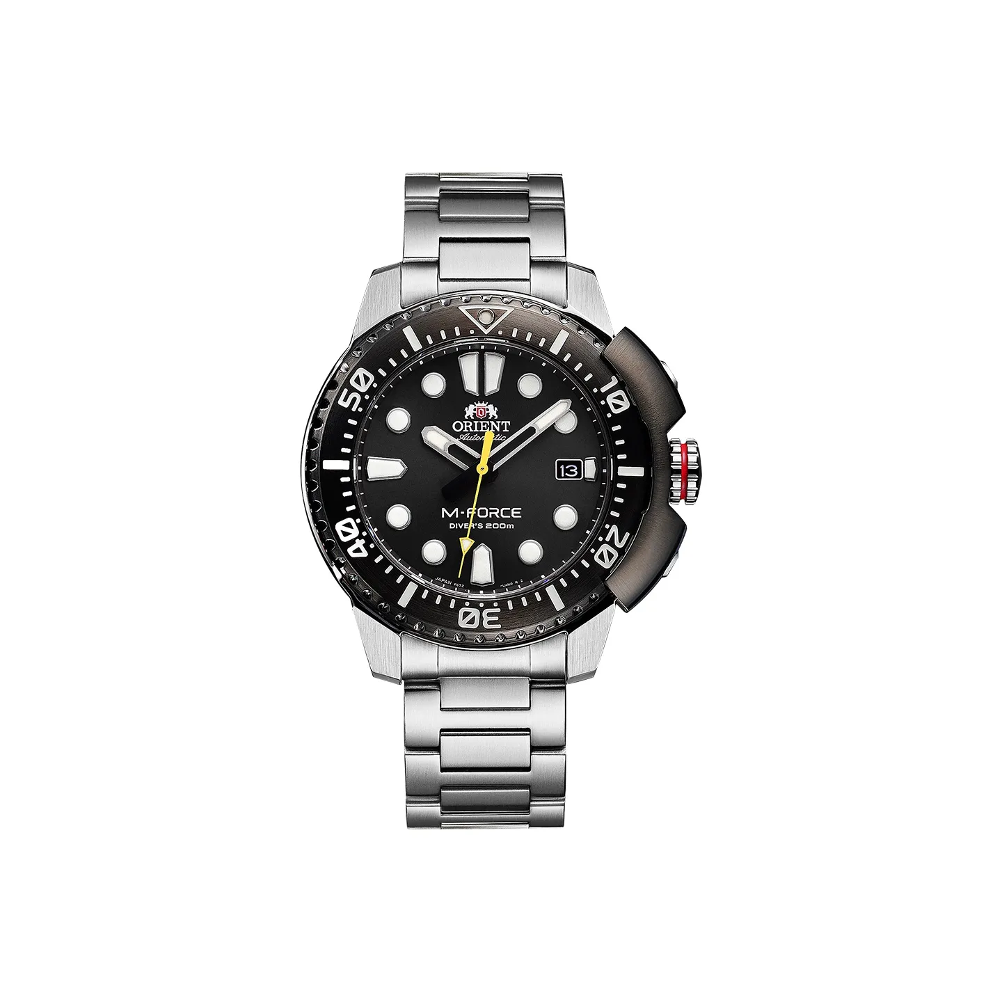 ORIENT Sports Collection Mechanical Movement Stainless Steel Strap Watch 45mm Men's Watches Black Dial RA AC0L01B00B