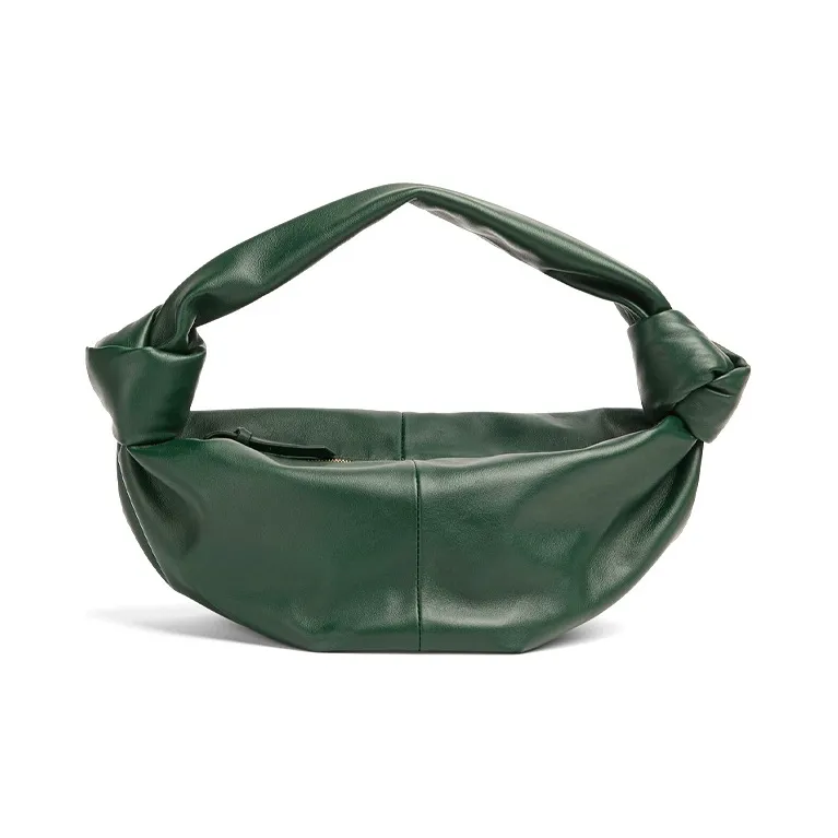 Bottega Veneta Knot Cow Leather Handbag Clutch Mini Women's Dark Green