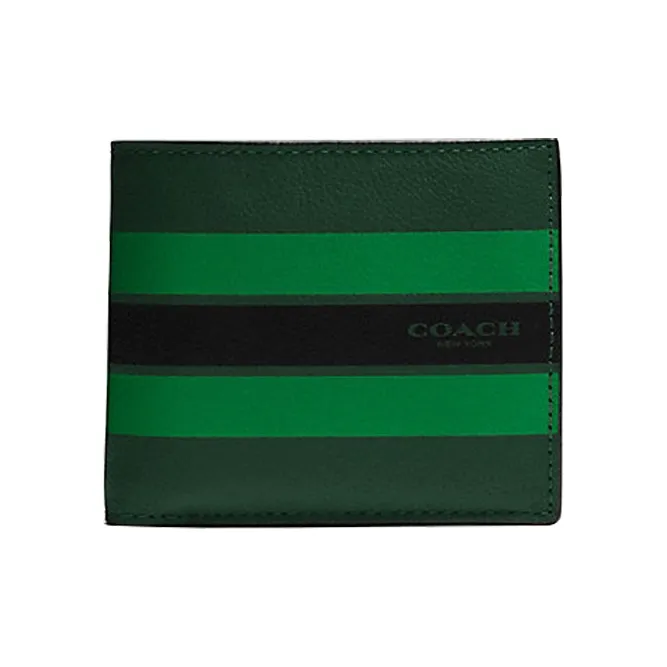 COACH 3 IN 1 Wallet из кожи 3-в-1 кошелек обычный мужской армейский зеленый