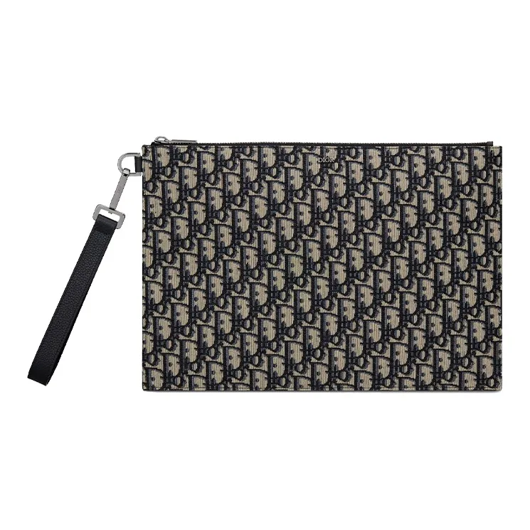DIOR Cotton Handbag Clutches Regular Men's Black