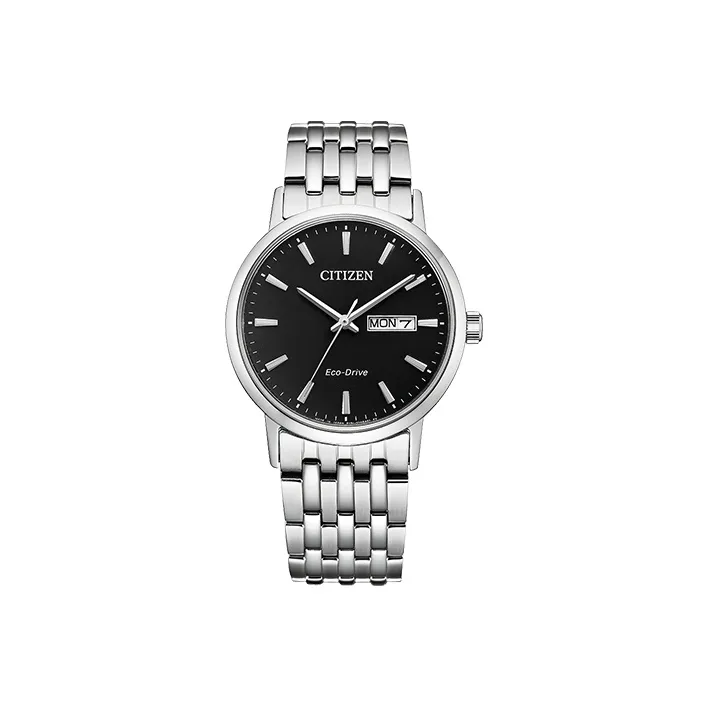 CITIZEN Светильник Кварцевый механизм Нержавеющая сталь Ремешок Часы Мужские Черный циферблат BM9010 59E