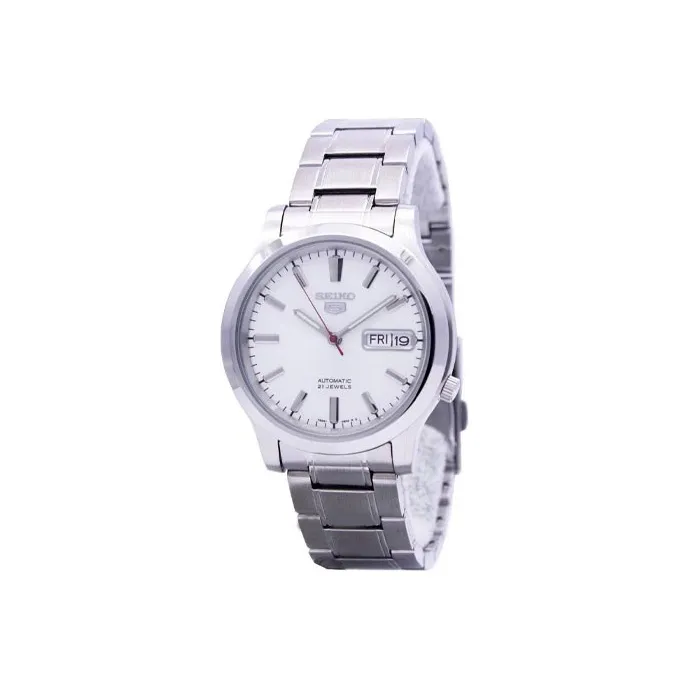 SEIKO Series 5 Automatic Mechanical Movement Stainless Steel Strap Watch Men's Watches White Dial SNK789k1