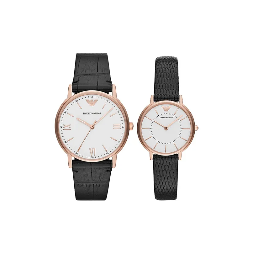 EMPORIO ARMANI KAPPA Collection Часы Кварцевый механизм Кожаный ремешок Белый циферблат Унисекс