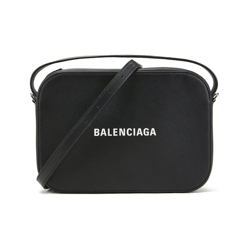 Balenciaga Grain Calfskin Camera Bag, Shoulder Bag, Crossbody Bag Large Size Men's Black