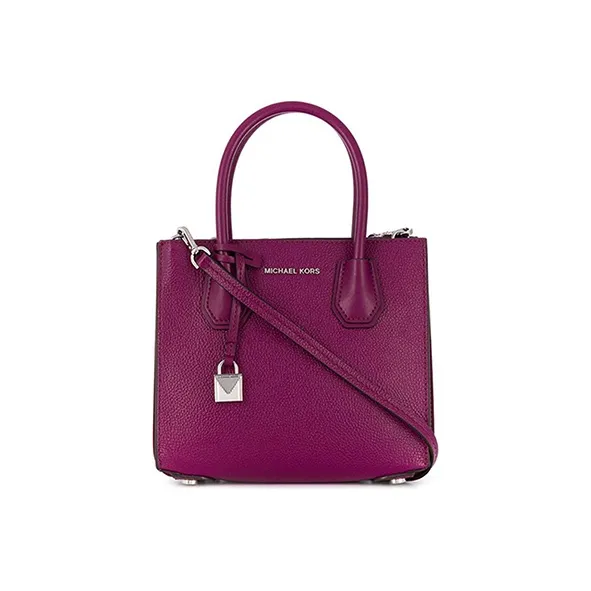 MICHAEL KORS Mercer Leather Trunk Bag, Crossbody Bag, Shoulder Bag Trumpets Women's Grape Purple