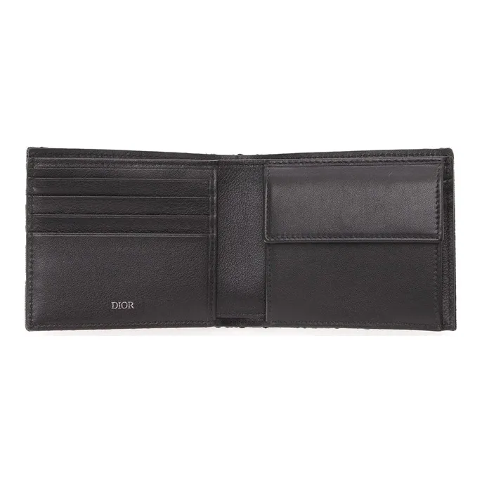 DIOR Fabric Card Holder, Wallet Men's Black