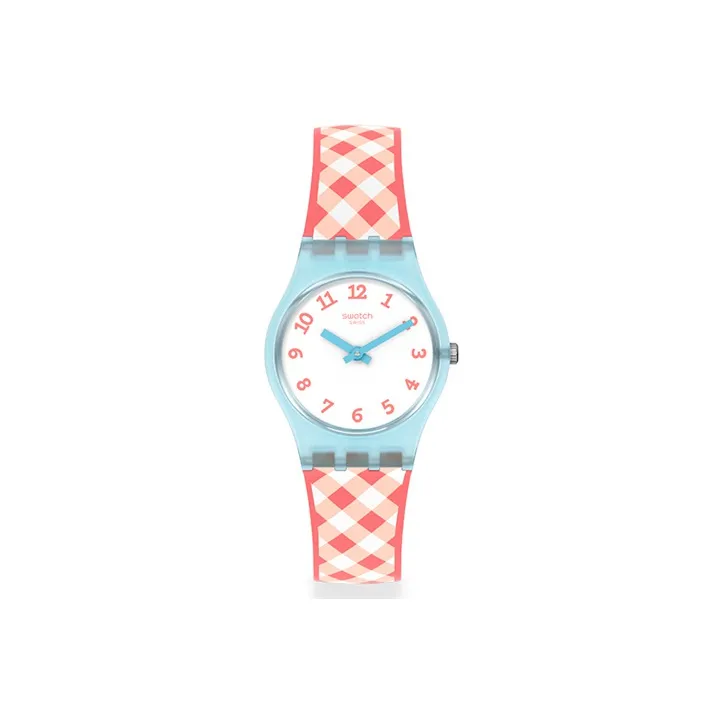 Swatch Quartz Механизм Женские часы 25 мм Белый циферблат Пластиковый корпус Часы Силиконовый ремешок