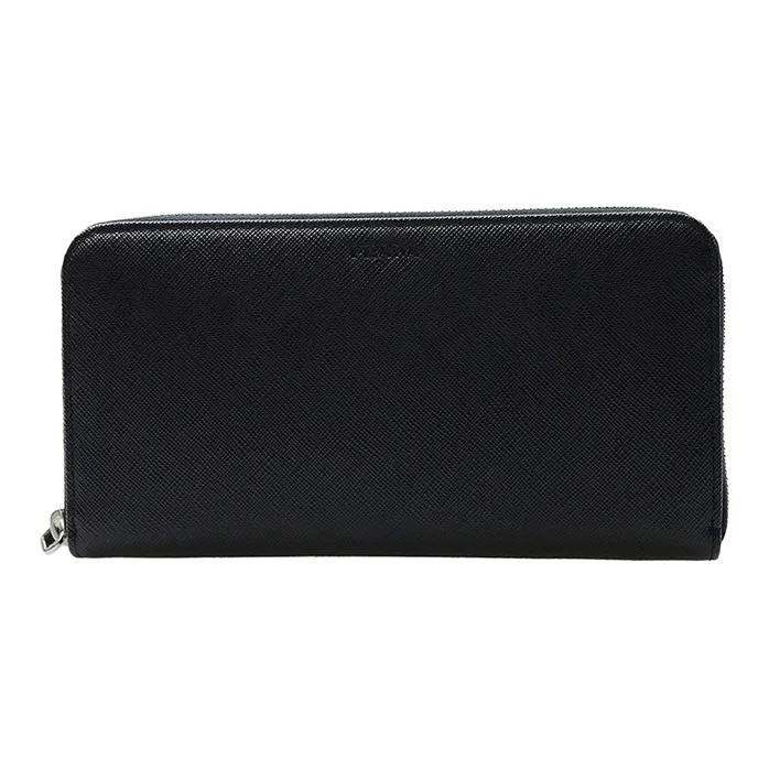 PRADA Saffiano Cow Leather Wallet Men's Black