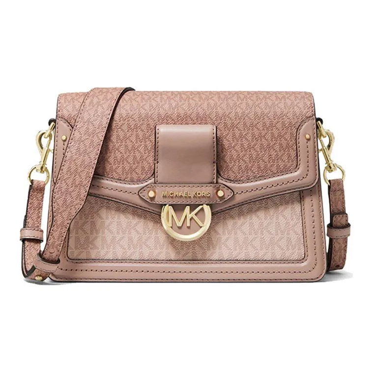 MICHAEL KORS Leather Messenger Bag Shoulder Bag Crossbody Bag Medium Size Women's Ballet Pink