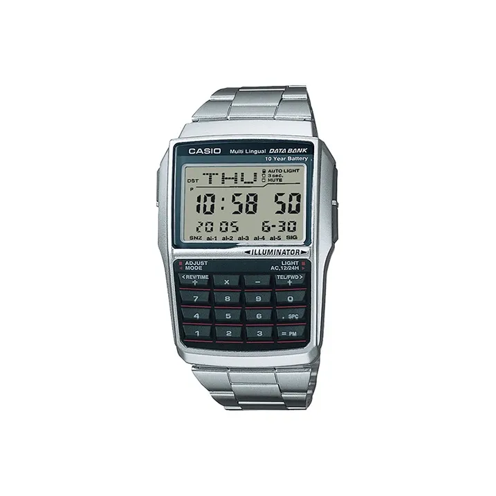 CASIO YOUTH Collection Блок DATA Банк Кварцевый механизм Нержавеющая сталь Ремешок Часы Мужские Часы Серый циферблат DBC 32D 1A