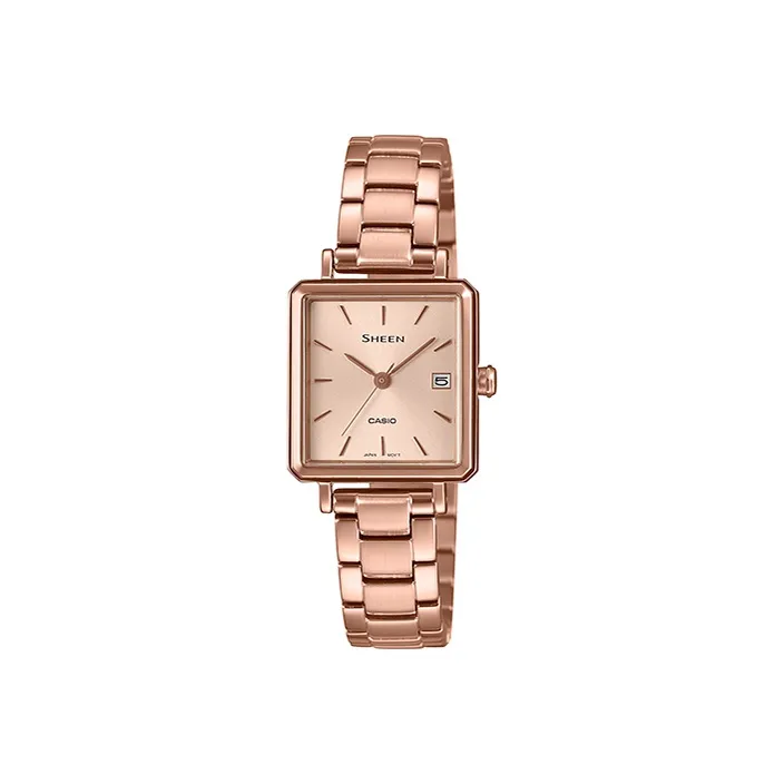 CASIO SHEEN Collection Кварцевый механизм нержавеющая сталь ремешок женские часы розовый циферблат