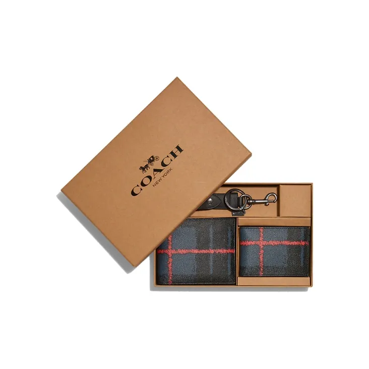 COACH 3 IN 1 Wallet Коровья кожа Кошелек Мужской Черный