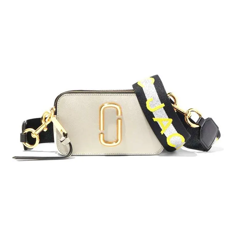 MARC JACOBS Leather Camera Bag, Shoulder Bag, Crossbody Bag Unisex Greige