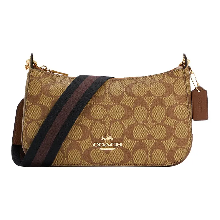 COACH Jes Canvas Leather Small Handbag Crossbody Bag Medium Women's Light Khaki