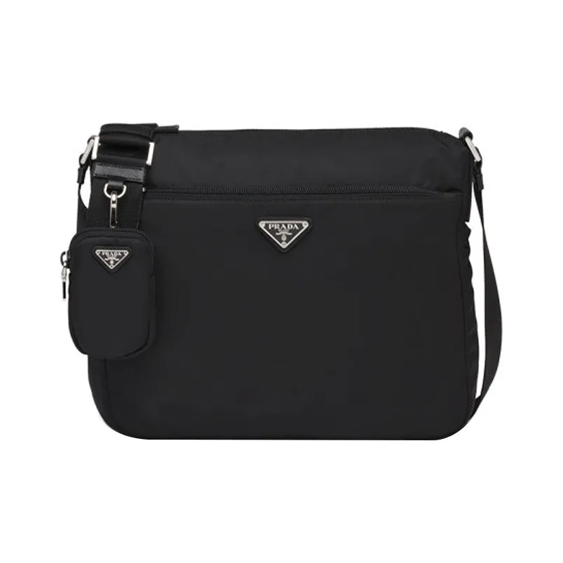 prada T-shirt Nylon Shoulder Bag Crossbody Bag Women's Black