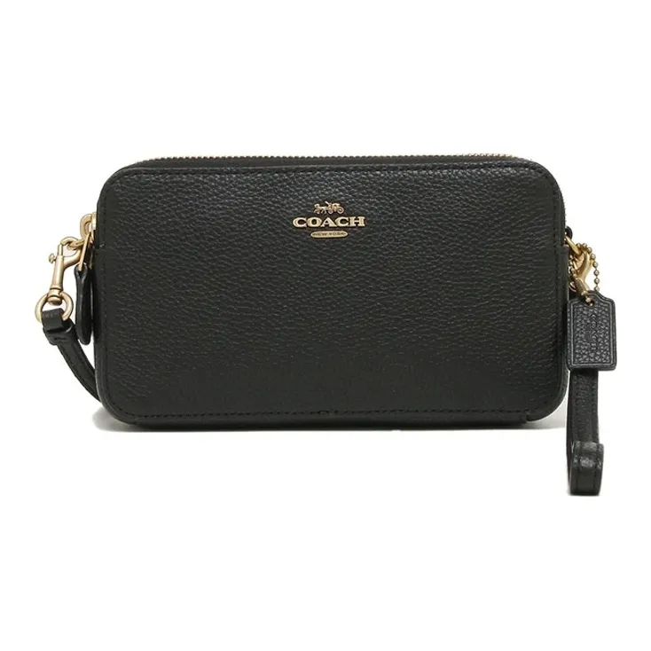 COACH Kira Leather Crossbody Bag, Wallet, Clutch Women
s Black