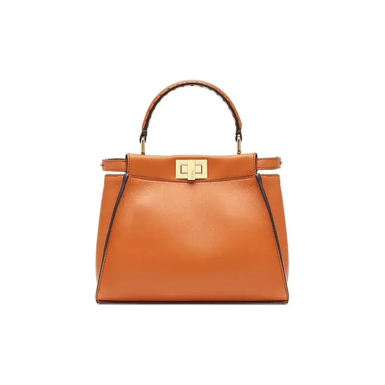 FENDI Peekaboo Calfskin Shoulder Bag, Crossbody Bag, Handbag Mini Women's Brown