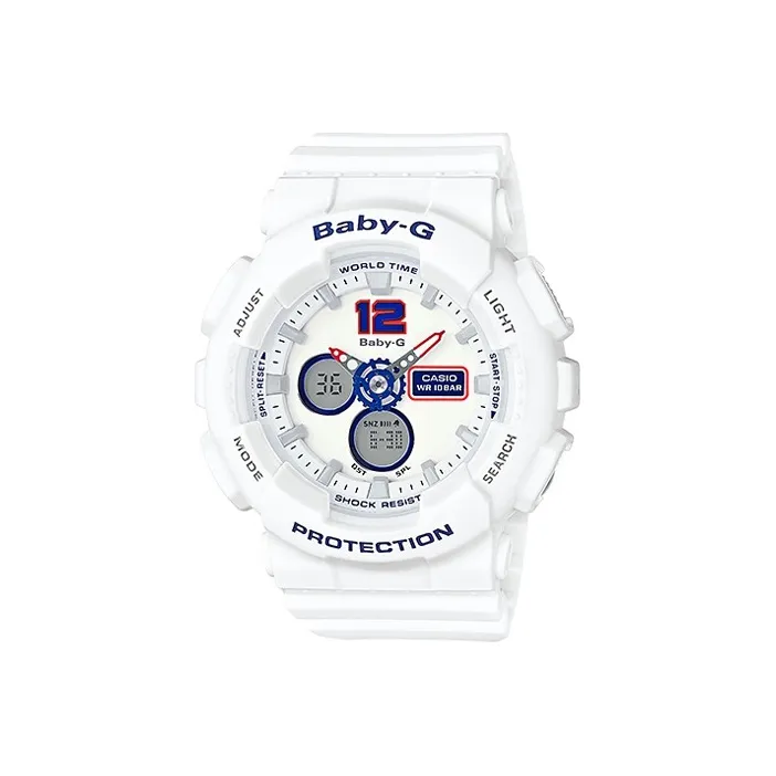 CASIO Детские часы Кварцевый механизм Смольный ремешок Женские часы Белый циферблат