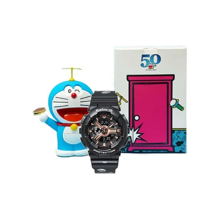 Casio Baby G Кварцевый механизм Смольный ремешок Часы Женские часы Черный циферблат