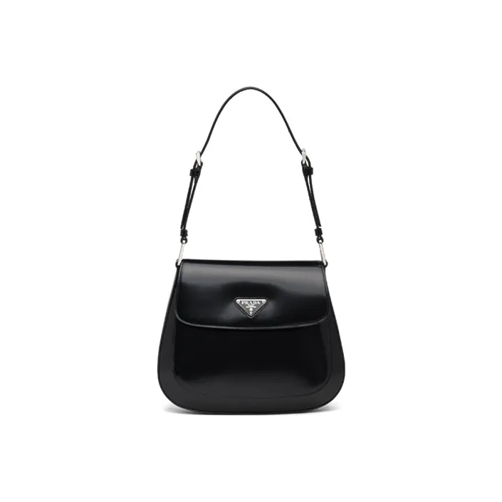 PRADA Leather Portable Crossbody Bag, Shoulder Bag Women's Black