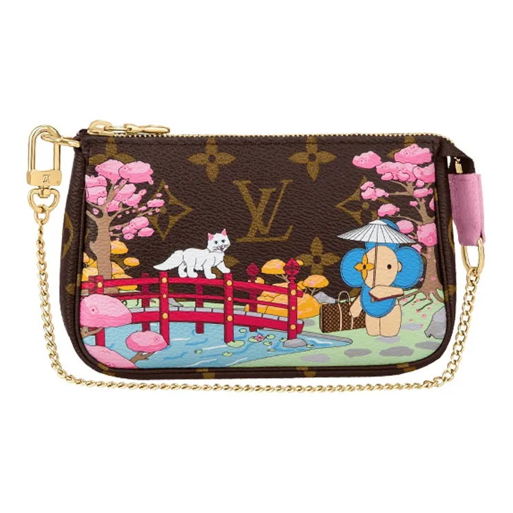 LOUIS VUITTON Mini Pochette Accessoires Monogram Vivienne Wisteria Pink
