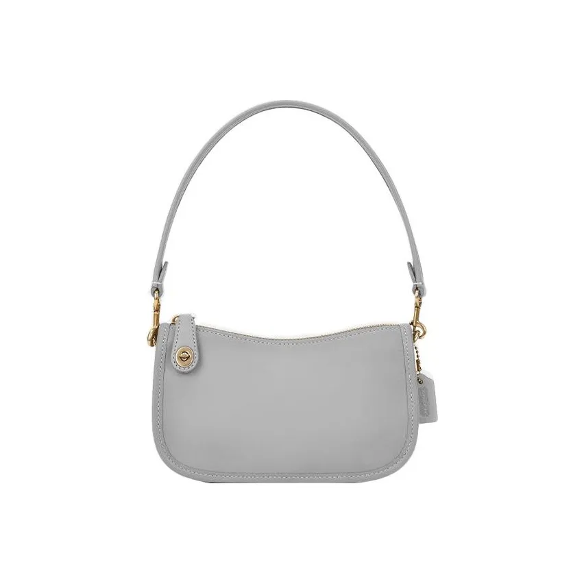 COACH Swinger Коровья кожа Полумесяц Сумка Маленькая сумка Плечевая сумка Сумка Маленькая Женская Серого цвета